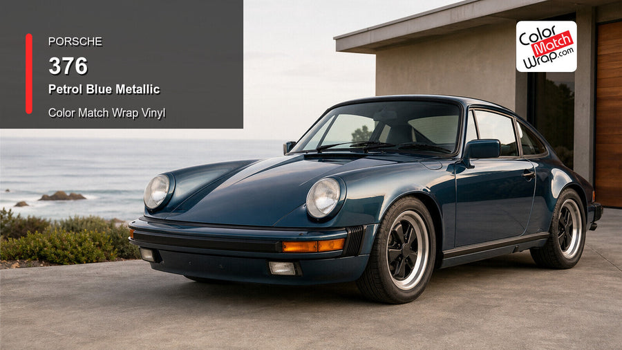 Generated Porsche 911 G-model presentation in Porsche 376 Petrol Blue Metallic for paint-code vinyl repair and restoration