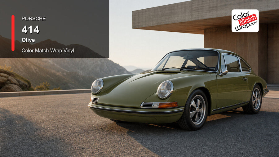 Porsche 414 Olive Color Match Wrap Vinyl generated vehicle graphic