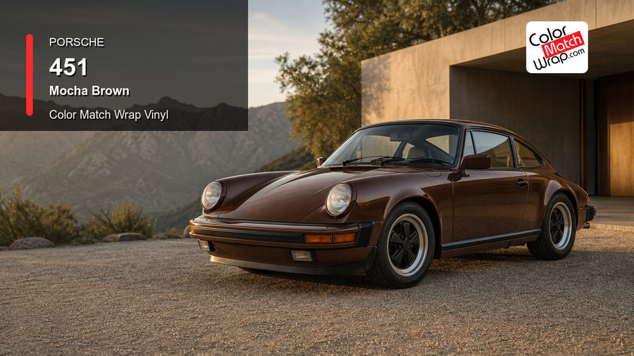 Porsche 451 Mocha Brown Color Match Wrap Vinyl generated vehicle graphic