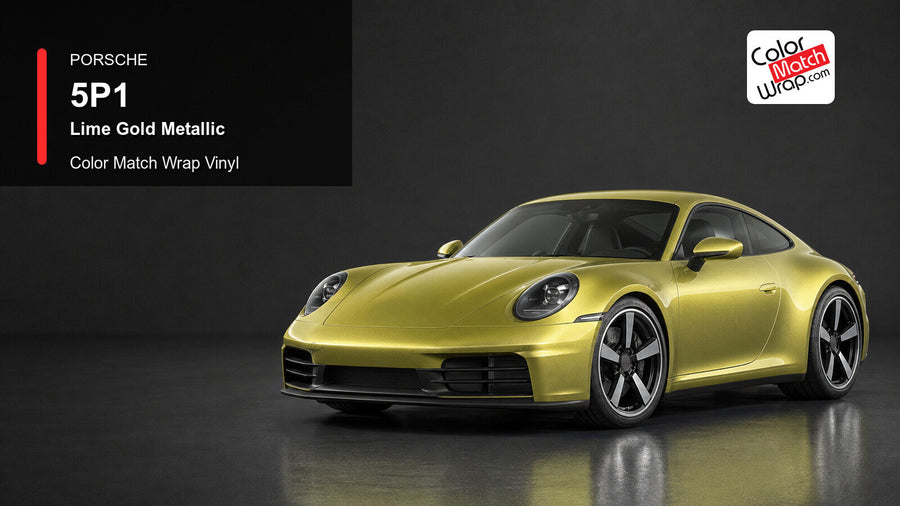Porsche 5P1 Lime Gold Metallic Color Match Wrap Vinyl generated vehicle graphic