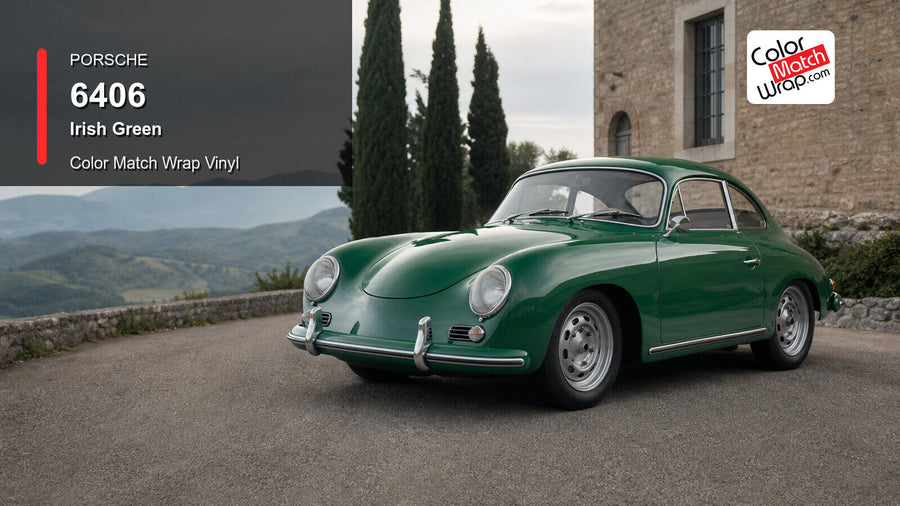 Porsche 6406 Irish Green Color Match Wrap Vinyl generated vehicle graphic