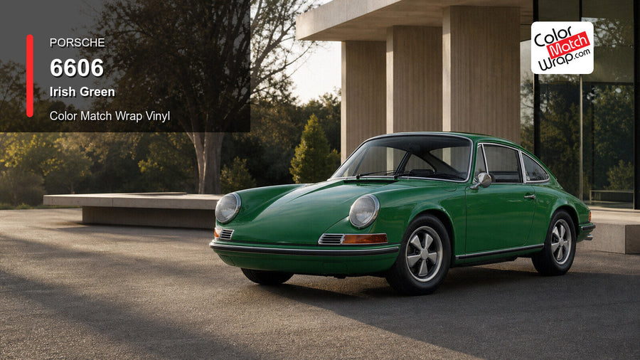 Porsche 6606 Irish Green Color Match Wrap Vinyl generated vehicle graphic
