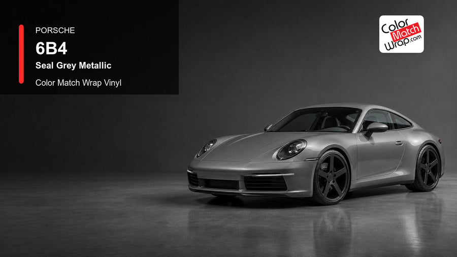 Porsche 6B4 Seal Grey Metallic Color Match Wrap Vinyl generated vehicle graphic