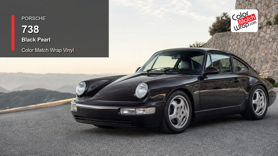Porsche 738 Black Pearl Color Match Wrap Vinyl generated vehicle graphic