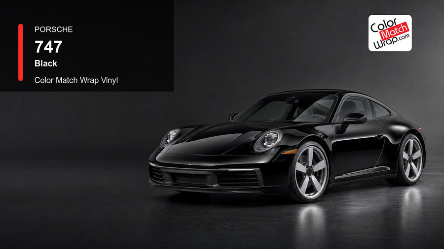 Porsche 747 Black Color Match Wrap Vinyl generated vehicle graphic