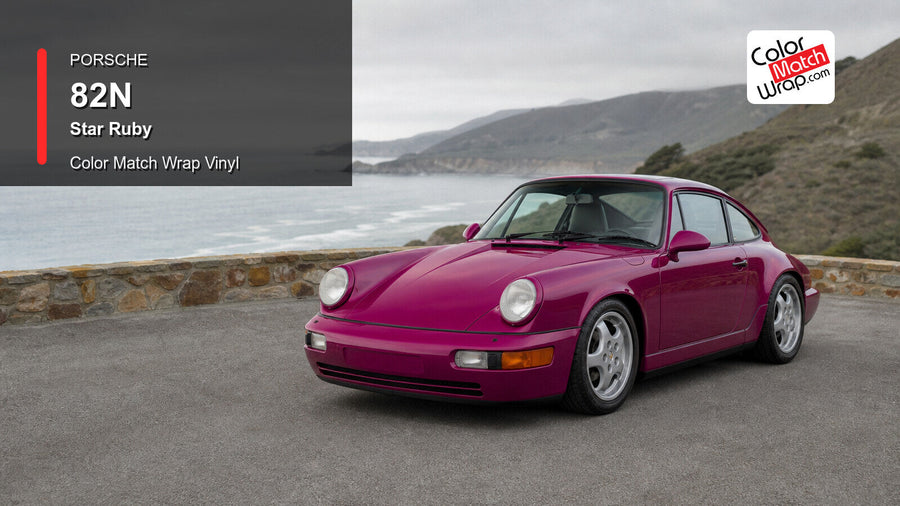 Porsche 82N Star Ruby Color Match Wrap Vinyl generated vehicle graphic