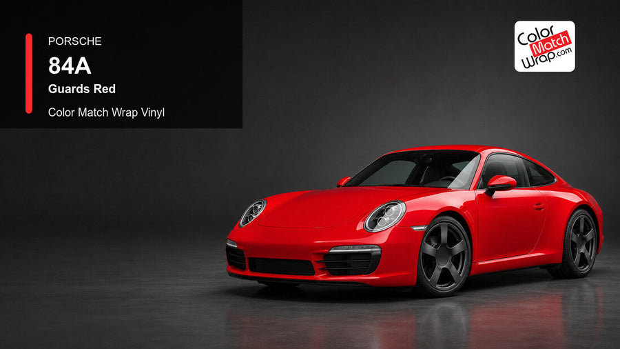 Porsche 84A Guards Red Color Match Wrap Vinyl generated vehicle graphic