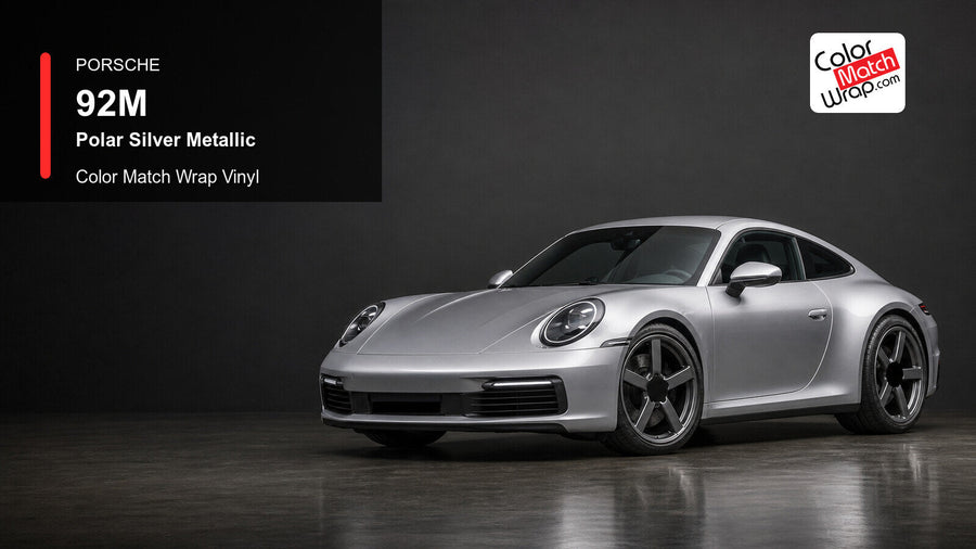 Porsche 92M Polar Silver Metallic Color Match Wrap Vinyl generated vehicle graphic