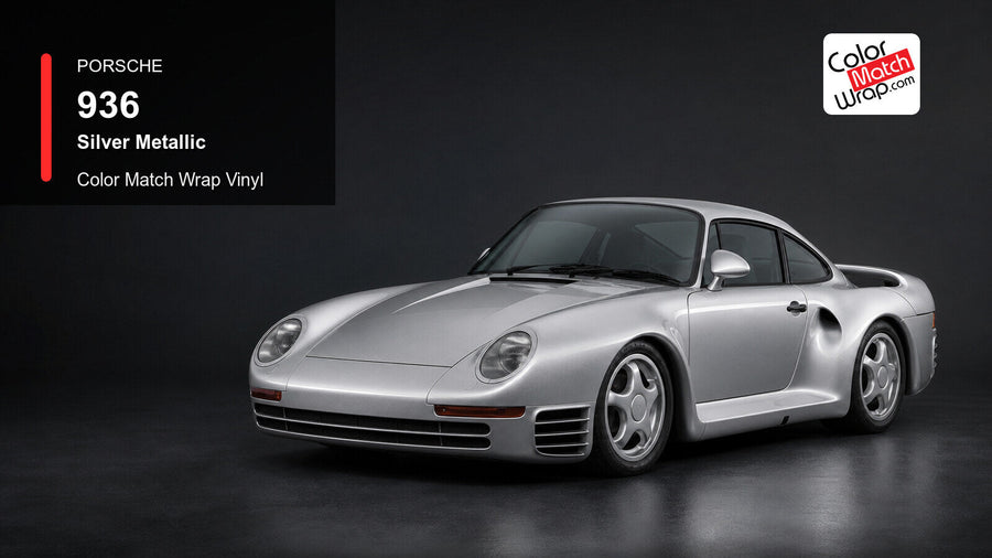 Porsche 936 Silver Metallic Color Match Wrap Vinyl generated vehicle graphic