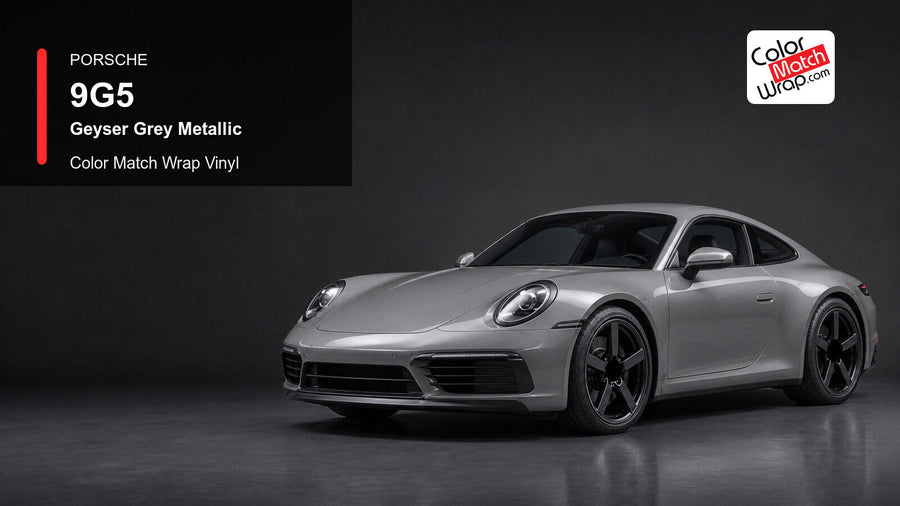 Porsche 9G5 Geyser Grey Metallic Color Match Wrap Vinyl generated vehicle graphic