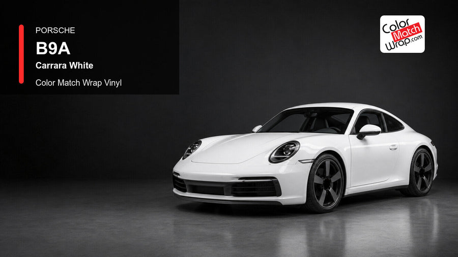 Porsche B9A Carrara White Color Match Wrap Vinyl generated vehicle graphic
