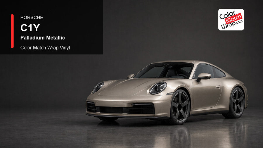 Porsche C1Y Palladium Metallic Color Match Wrap Vinyl generated vehicle graphic