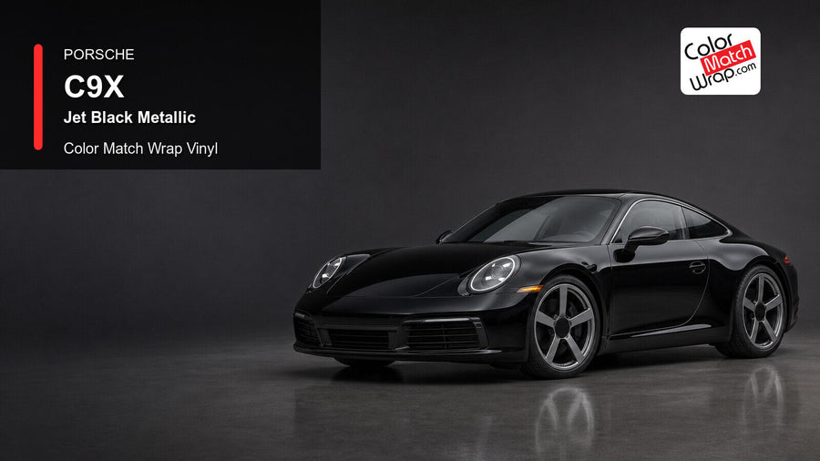 Porsche C9X Jet Black Metallic Color Match Wrap Vinyl generated vehicle graphic
