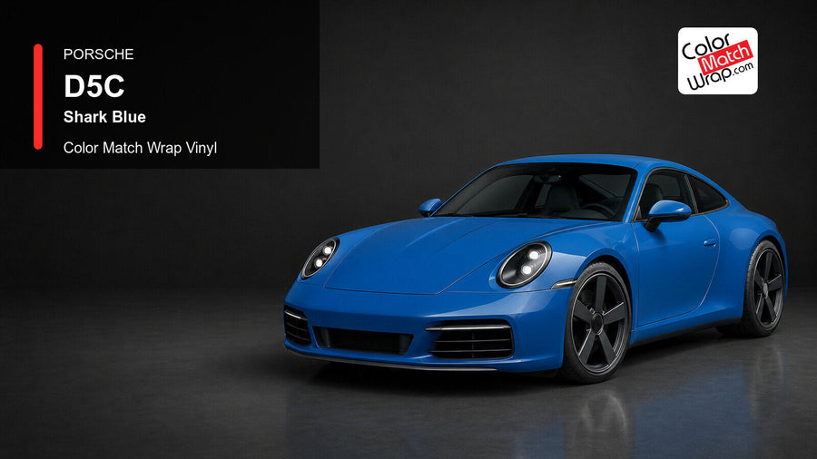 Porsche D5C Shark Blue Color Match Wrap Vinyl generated vehicle graphic