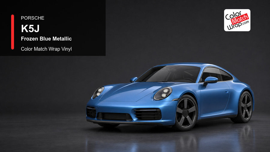 Porsche K5J Frozen Blue Metallic Color Match Wrap Vinyl generated vehicle graphic