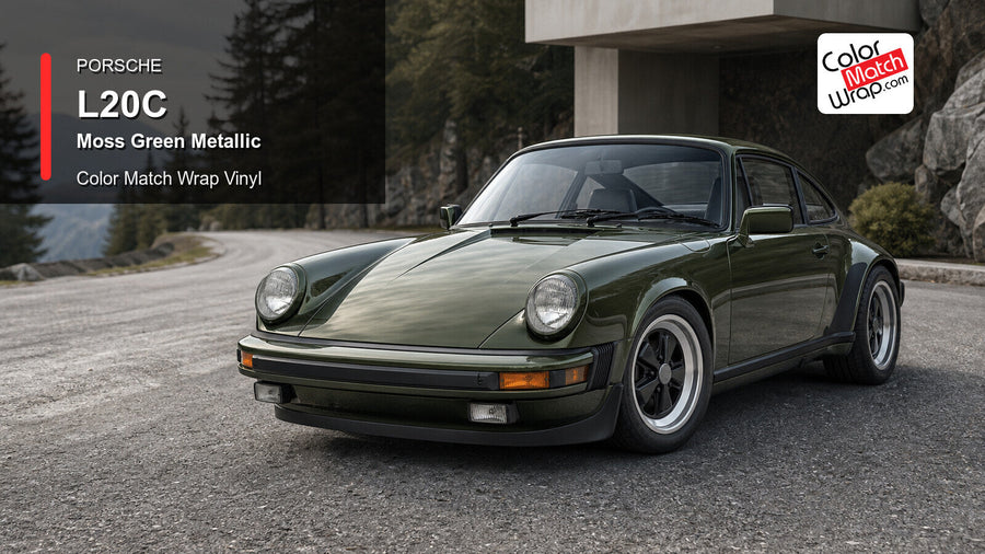Porsche L20C Moss Green Metallic Color Match Wrap Vinyl generated vehicle graphic