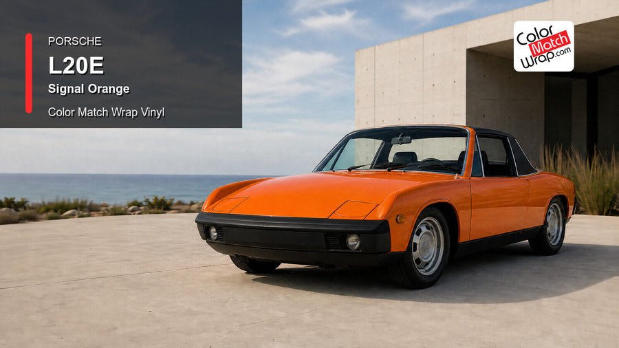 Porsche L20E Signal Orange Color Match Wrap Vinyl generated vehicle graphic