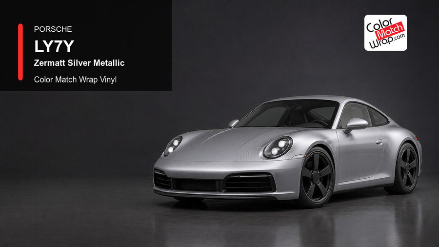 Porsche LY7Y Zermatt Silver Metallic Color Match Wrap Vinyl generated vehicle graphic
