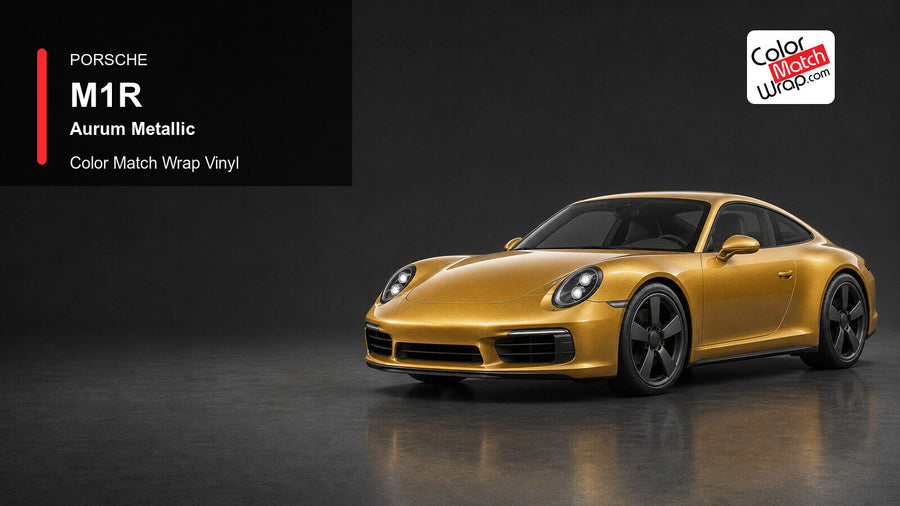 Porsche M1R Aurum Metallic Color Match Wrap Vinyl generated vehicle graphic