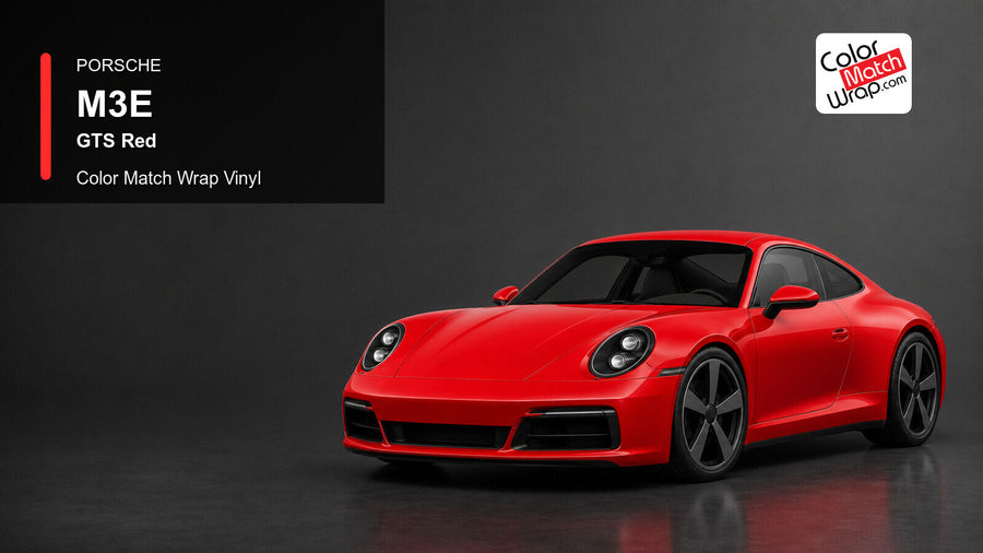 Porsche M3E GTS Red Color Match Wrap Vinyl generated vehicle graphic