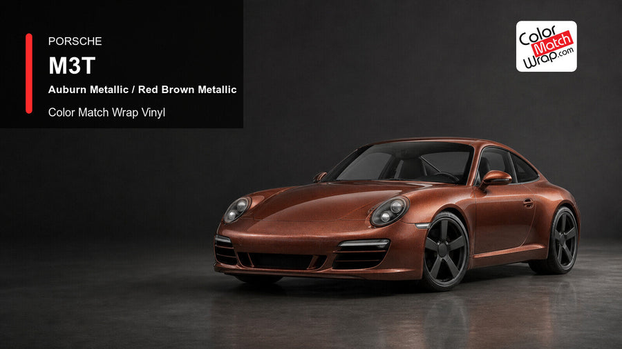 Porsche M3T Auburn Metallic / Red Brown Metallic Color Match Wrap Vinyl generated vehicle graphic