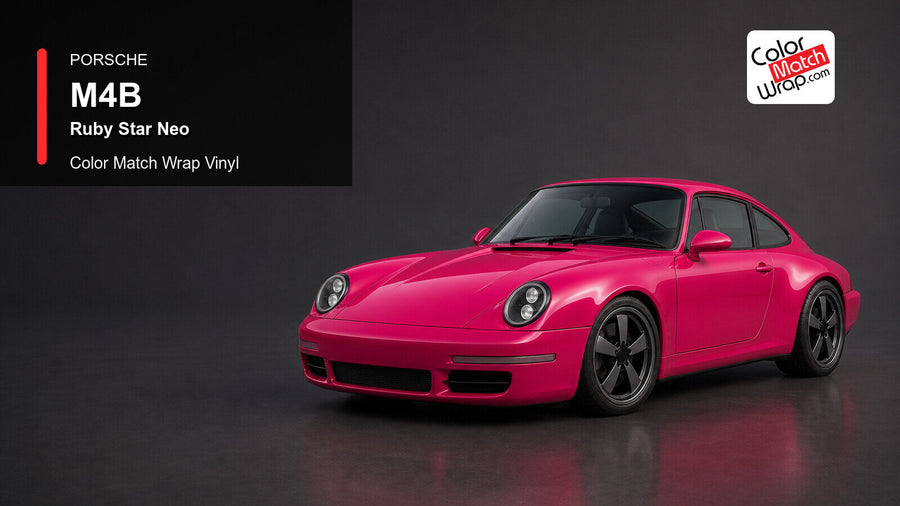 Porsche M4B Ruby Star Neo Color Match Wrap Vinyl generated vehicle graphic