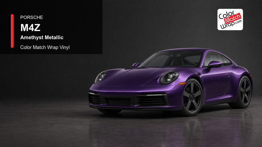Porsche M4Z Amethyst Metallic Color Match Wrap Vinyl generated vehicle graphic