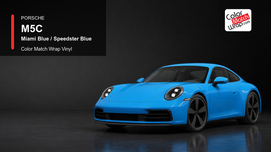 Porsche M5C Miami Blue / Speedster Blue Color Match Wrap Vinyl generated vehicle graphic