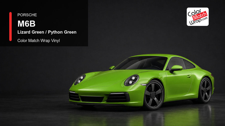 Porsche M6B Lizard Green / Python Green Color Match Wrap Vinyl generated vehicle graphic