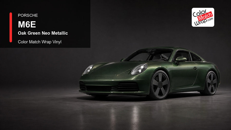 Porsche M6E Oak Green Neo Metallic Color Match Wrap Vinyl generated vehicle graphic