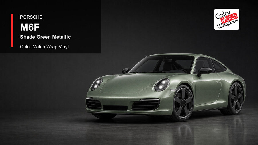 Porsche M6F Shade Green Metallic Color Match Wrap Vinyl generated vehicle graphic