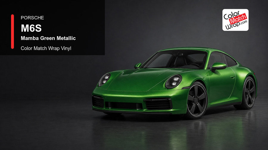 Porsche M6S Mamba Green Metallic Color Match Wrap Vinyl generated vehicle graphic