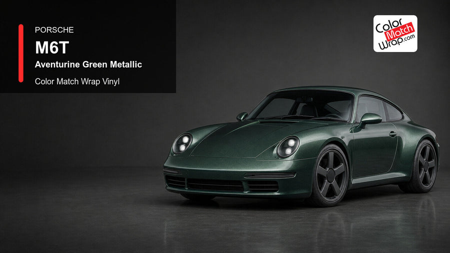 Porsche M6T Aventurine Green Metallic Color Match Wrap Vinyl generated vehicle graphic