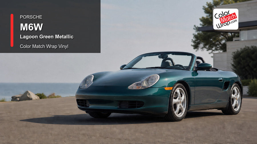 Porsche M6W Lagoon Green Metallic Color Match Wrap Vinyl generated vehicle graphic