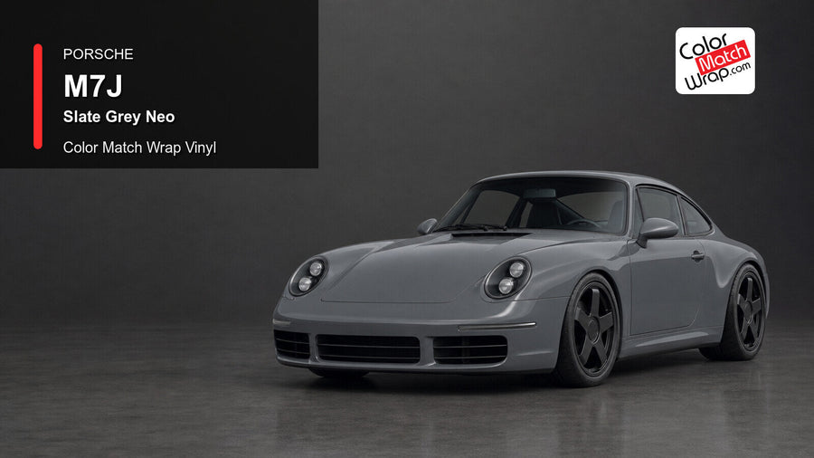 Porsche M7J Slate Grey Neo Color Match Wrap Vinyl generated vehicle graphic