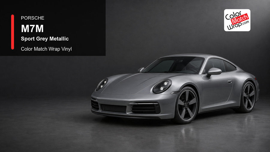 Porsche M7M Sport Grey Metallic Color Match Wrap Vinyl generated vehicle graphic