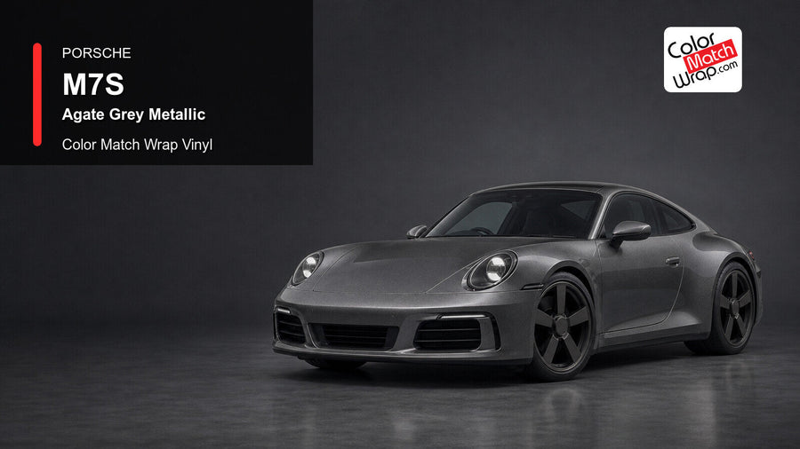 Porsche M7S Agate Grey Metallic Color Match Wrap Vinyl generated vehicle graphic