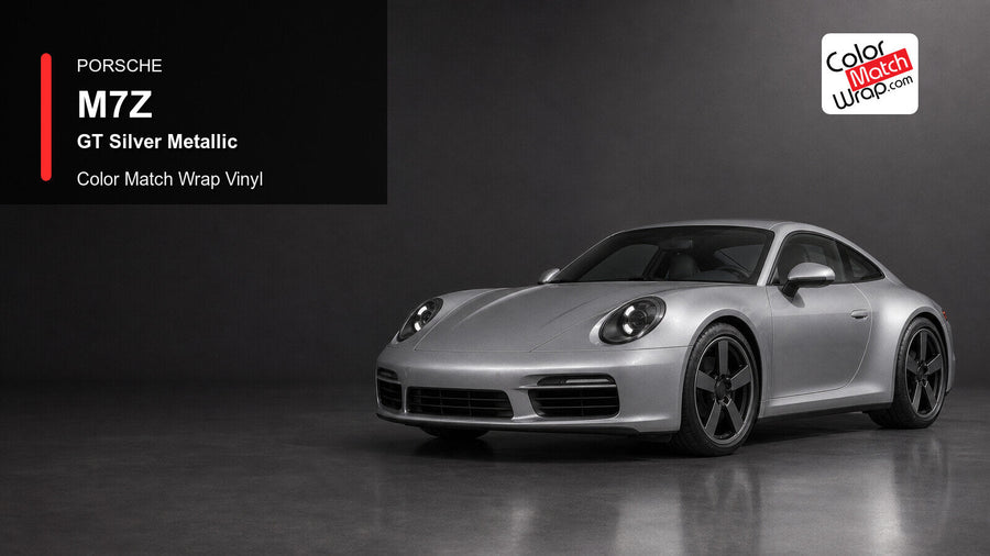 Porsche M7Z GT Silver Metallic Color Match Wrap Vinyl generated vehicle graphic