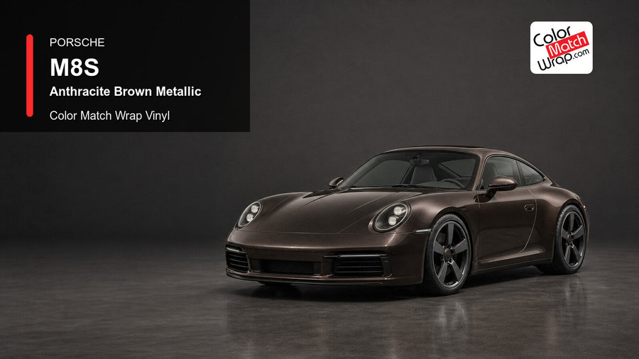 Porsche M8S Anthracite Brown Metallic Color Match Wrap Vinyl generated vehicle graphic