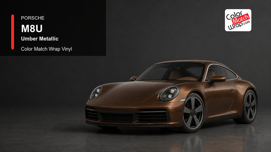 Porsche M8U Umber Metallic Color Match Wrap Vinyl generated vehicle graphic