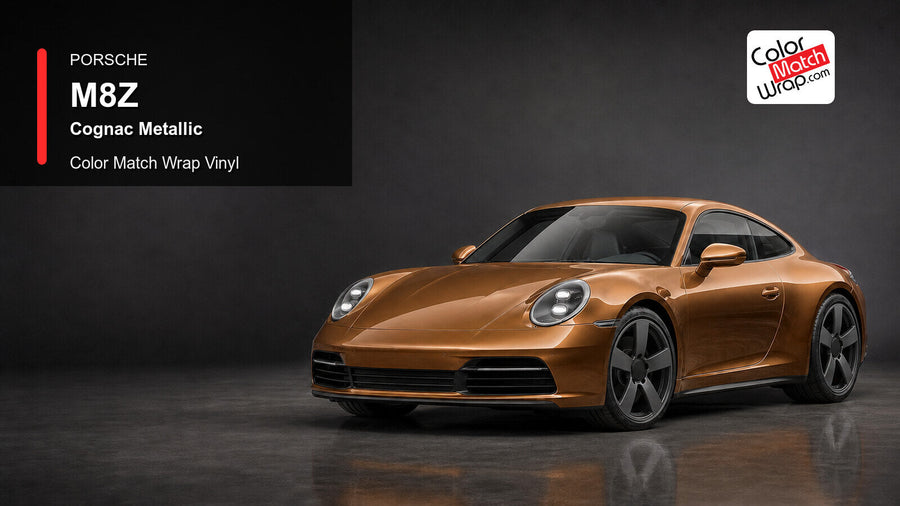 Porsche M8Z Cognac Metallic Color Match Wrap Vinyl generated vehicle graphic