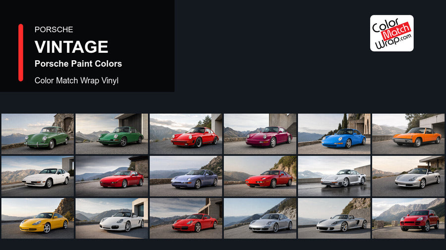 Vintage and Classic Porsche Paint Colors in Paint-Matching Vinyl generated vehicle graphic