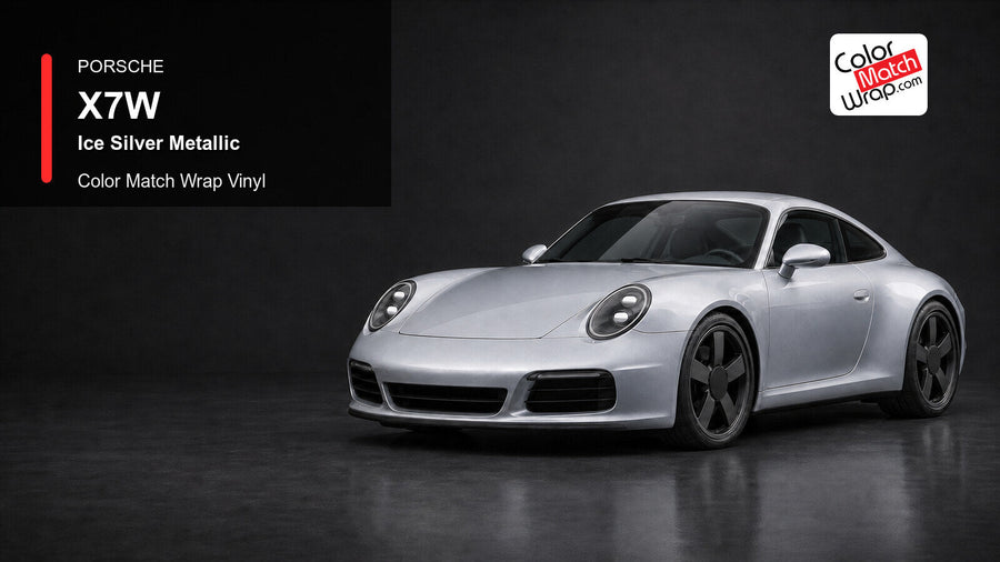 Porsche X7W Ice Silver Metallic Color Match Wrap Vinyl generated vehicle graphic