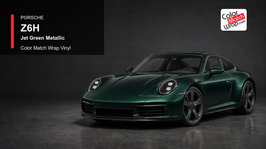 Porsche Z6H Jet Green Metallic Color Match Wrap Vinyl generated vehicle graphic