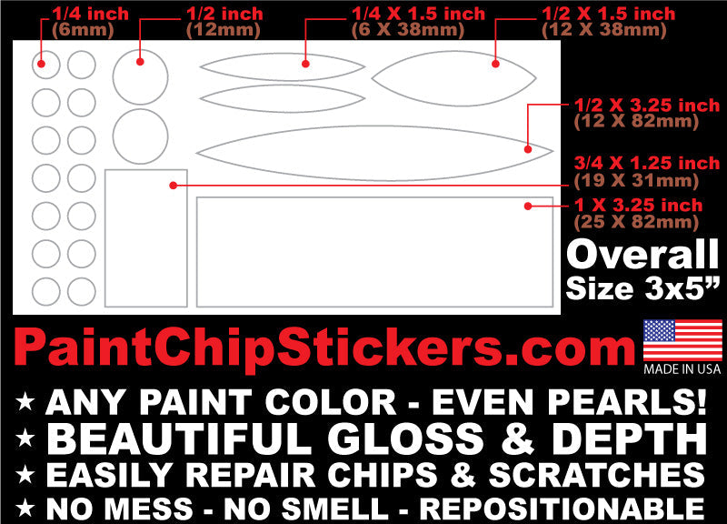 Paint Chip Stickers for Car Chips And Scratch Repair Paint Chip Stickers and Color Match Wrap repair planning
