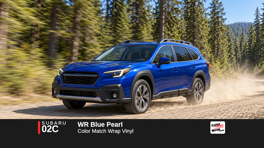 Illustrative Outback-inspired wagon in Subaru 02C WR Blue Pearl with Color Match Wrap branding