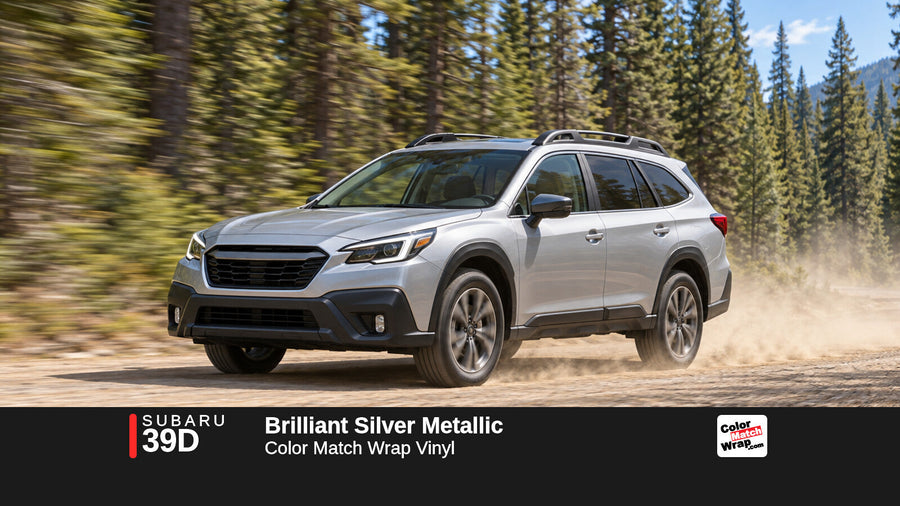 Illustrative Outback-inspired wagon in Subaru 39D Brilliant Silver Metallic with Color Match Wrap branding