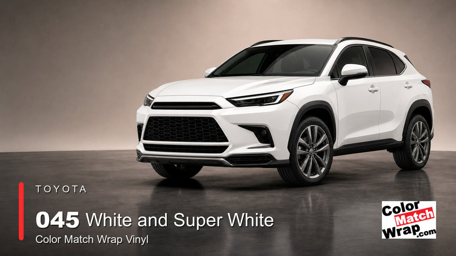 Toyota 045 White and Super White Color Match Wrap Vinyl generated SUV graphic