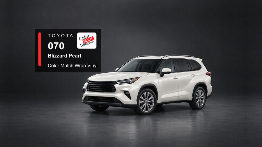 Illustrative Highlander-inspired SUV in Toyota 070 Blizzard Pearl with Color Match Wrap branding