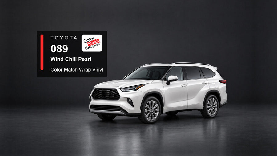 Illustrative Highlander-inspired SUV in Toyota 089 Wind Chill Pearl with Color Match Wrap branding